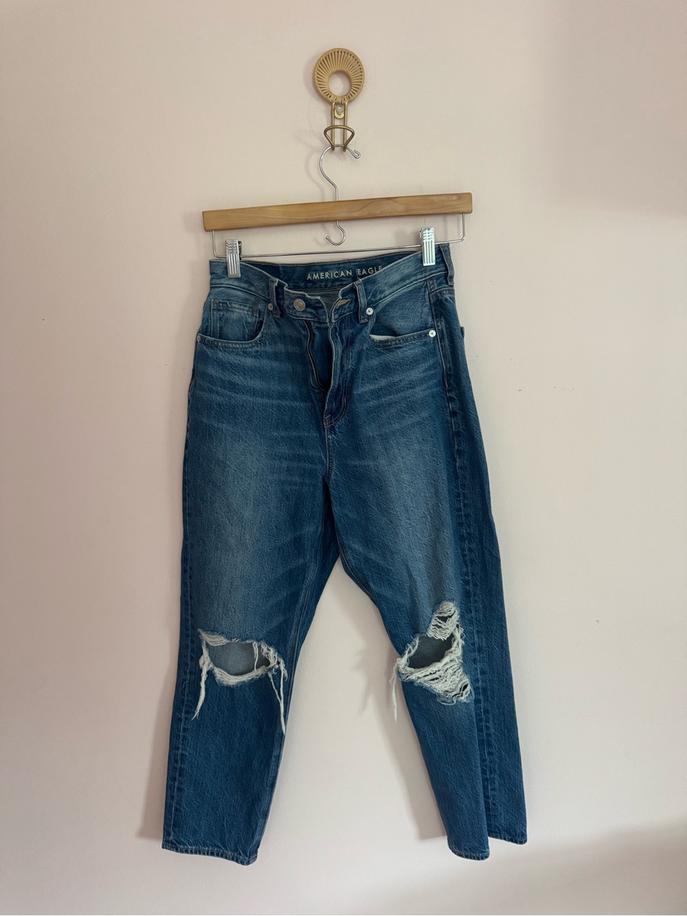 American Eagle Outfitters Blue Ripped Boyfriend Jeans
